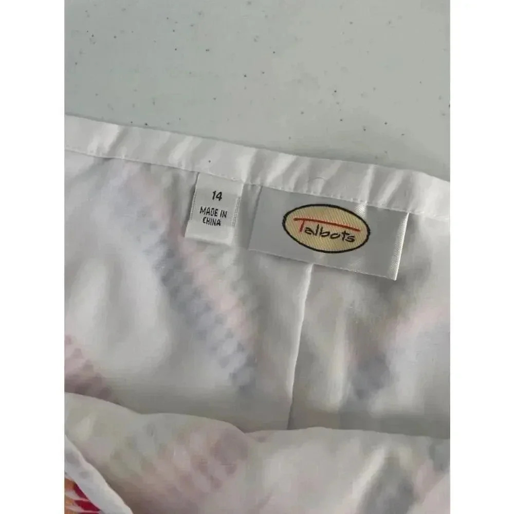 NWT Talbots White Multicolor Embroidered A-Line Skirt Size 14 ๐โ 0160 NEW! - Picture 7 of 12